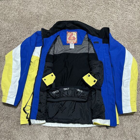 VTG K2 Jacket Mens Large Yellow Jetstream Series Colorblock Gorpcore Waterproof - Picture 6 of 12